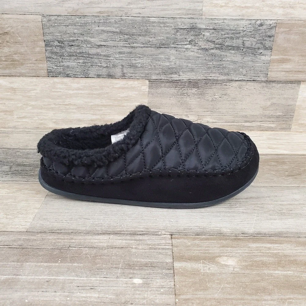 Deer Stags Boys Lil ALMA Slippers Size 4 Little Kid Black Slip On Shoe NWOB NEW